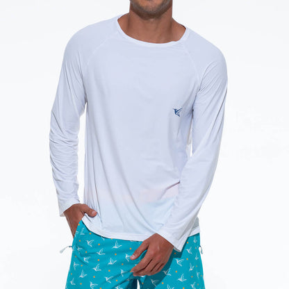 Ultralight UPF Activity Shirt | Mens Long-Sleeve UV Sun Protection | White