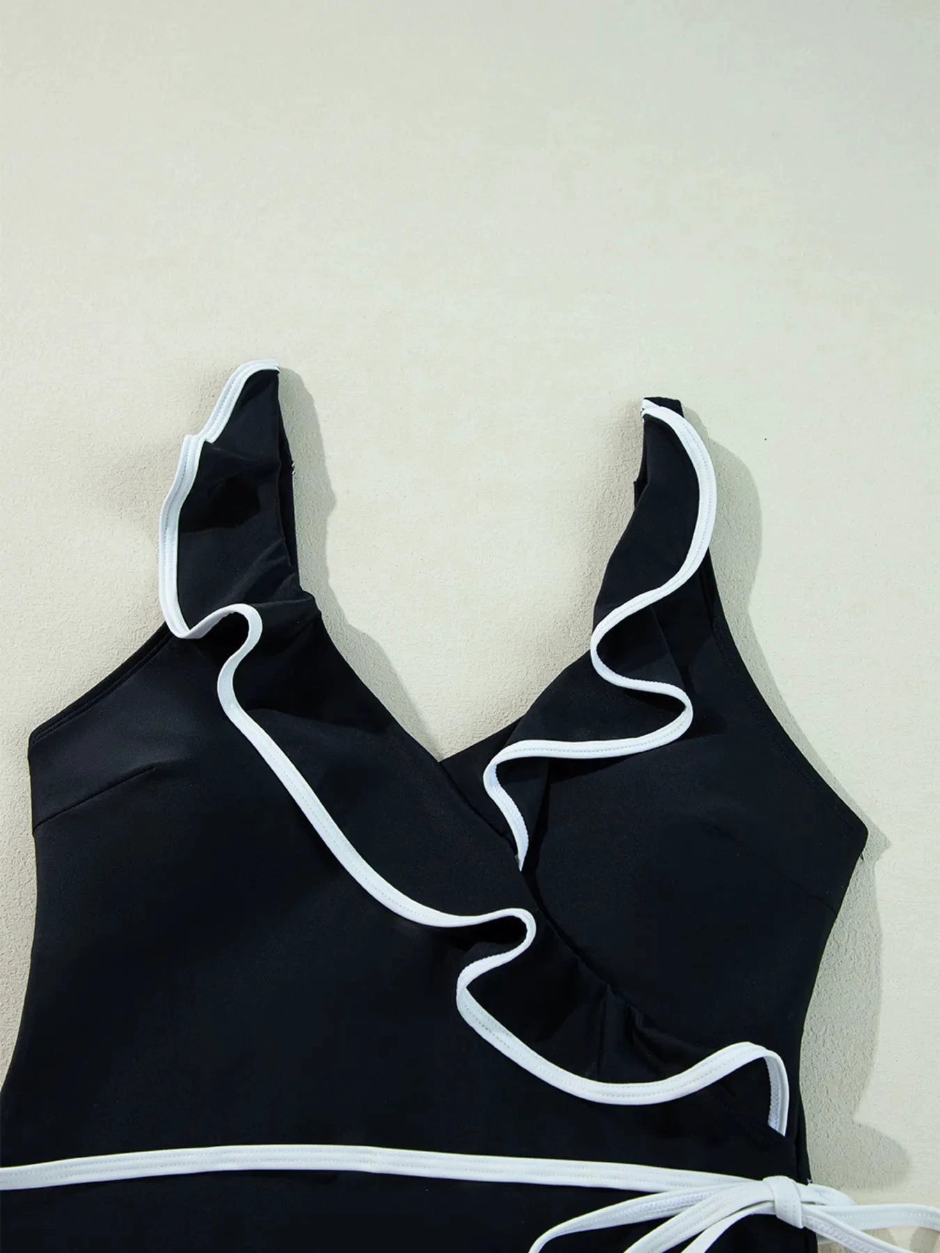Ruffle Trim V-Neck One-Piece Swimsuit by Trendsi