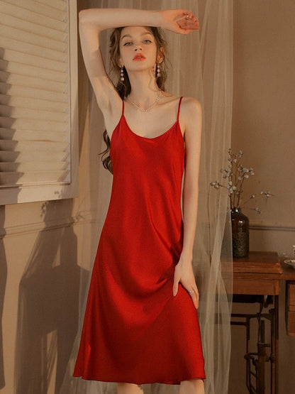Sabine Satin Knee-Length Nightdress