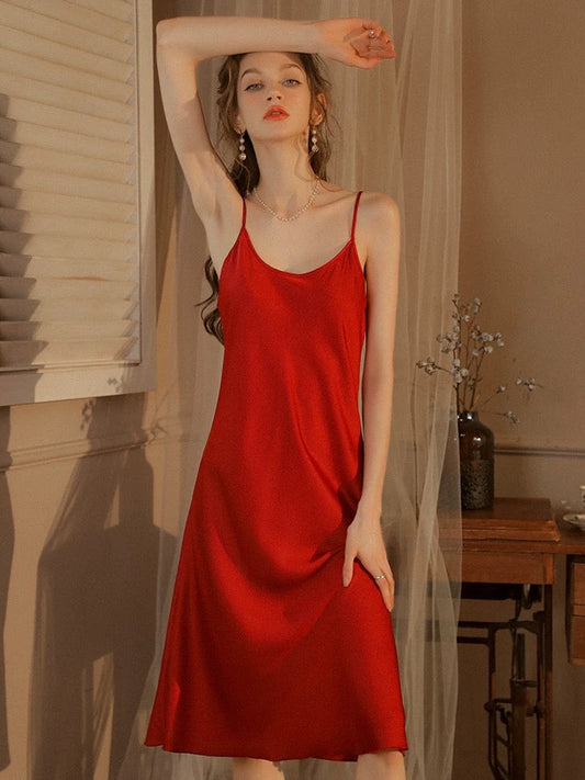 Sabine Satin Knee-Length Nightdress