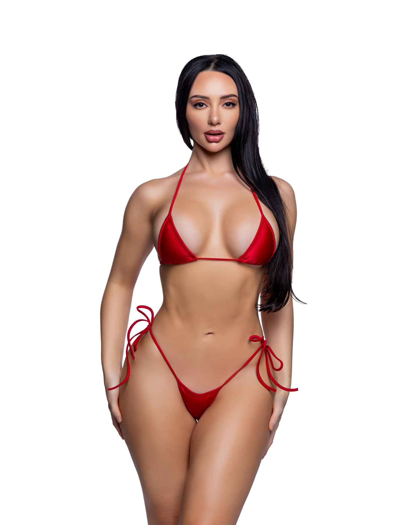 2PC Tie-Side Bikini Set Sexy String Rave Swimwear