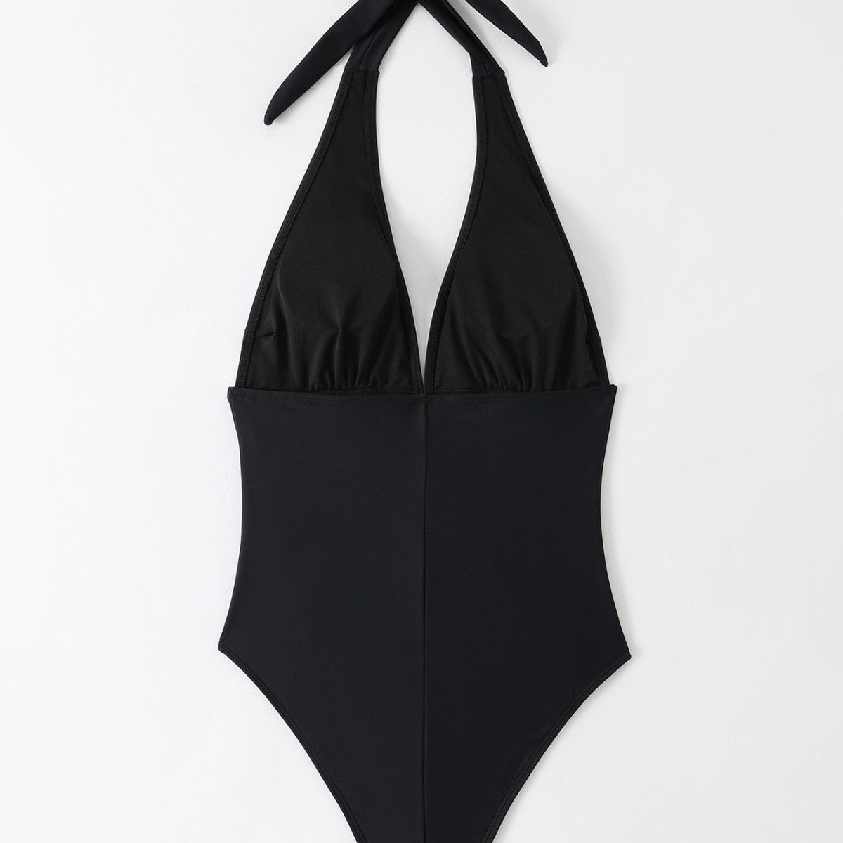Noir Current Plunge Halter One-Piece Swimsuit