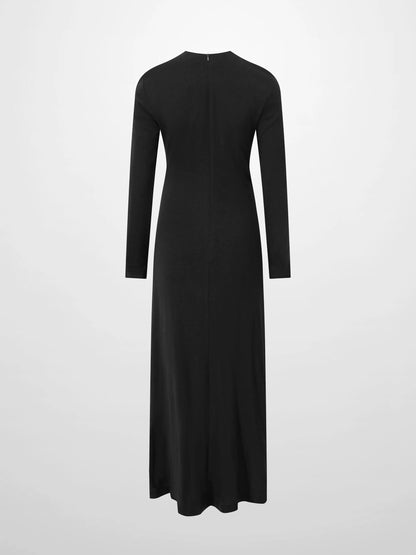 Side Shirred Button Down Knit-Black by TARI