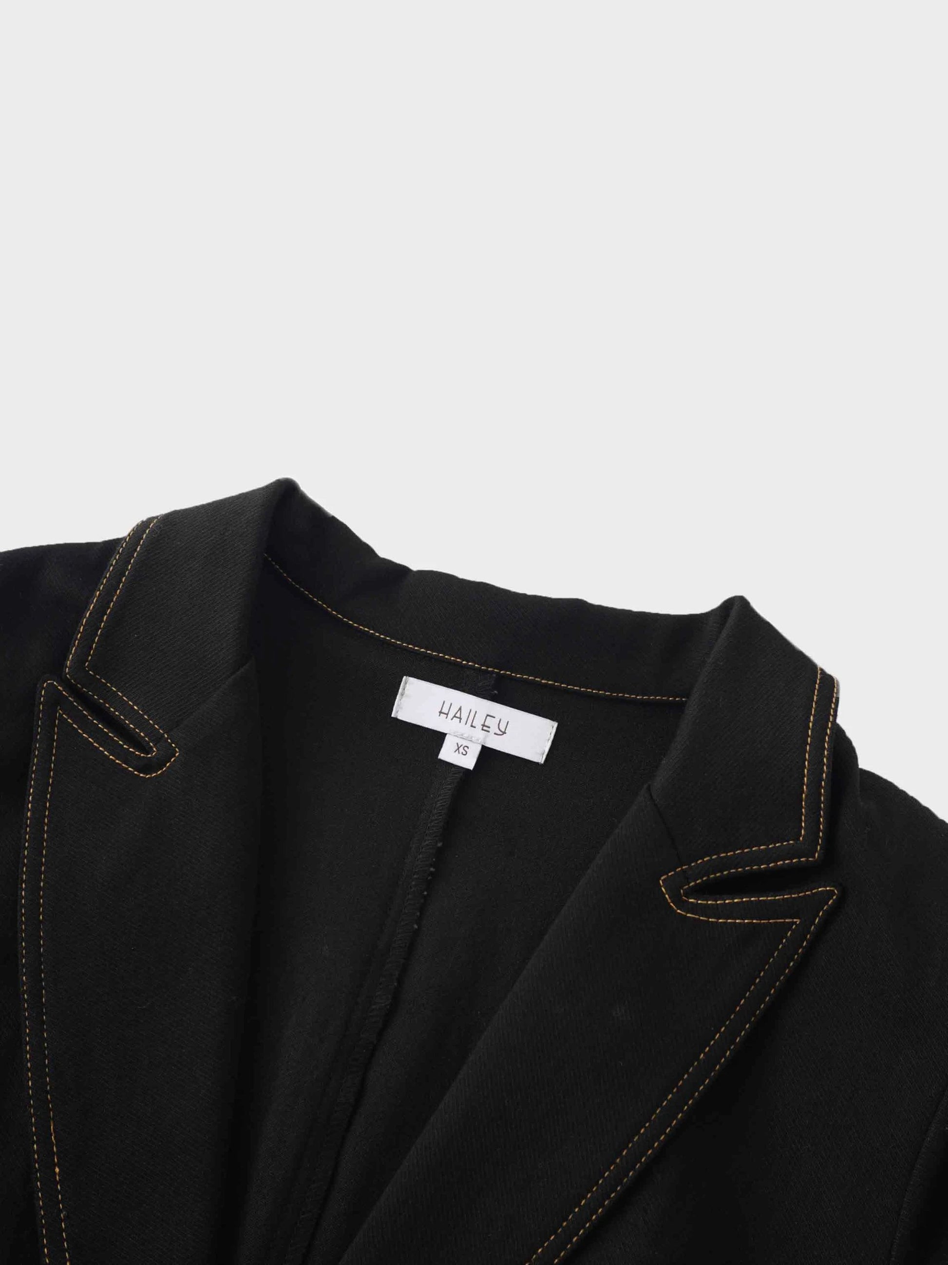 Stretch Denim Blazer-Black by HAILEY