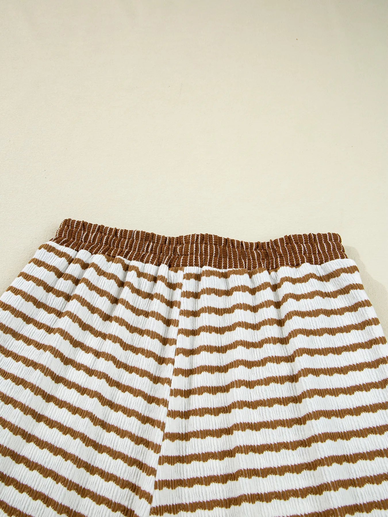 Stripe Collared Top and Drawstring Pant Set by Trendsi