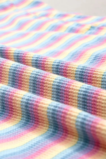 Striped Round Neck Short Sleeve Top and Pants Set by Trendsi