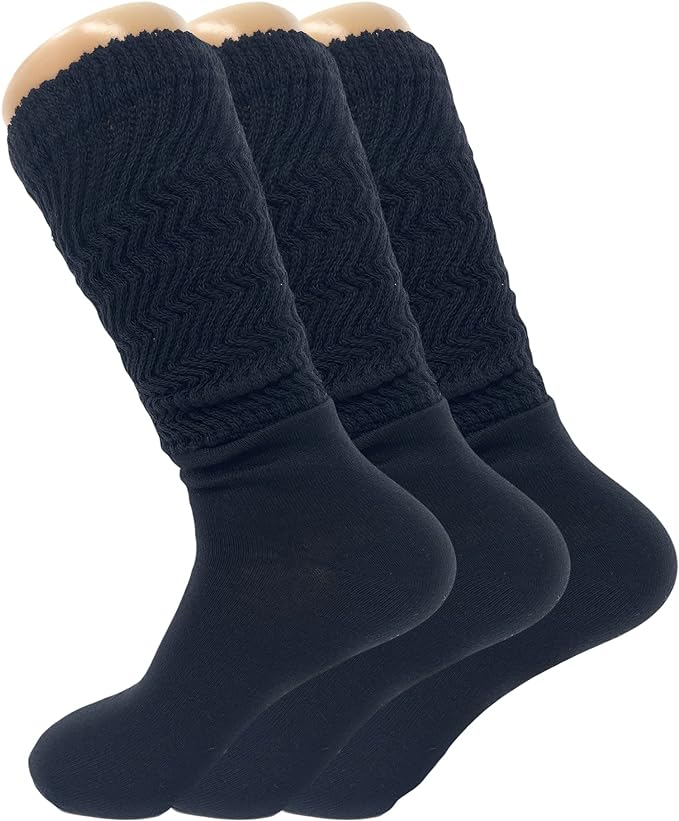 Women's Slouch Knee High Socks – 3 Pairs, Size 9 - 11 | Soft, Breathable & Versatile - Ansley Effect