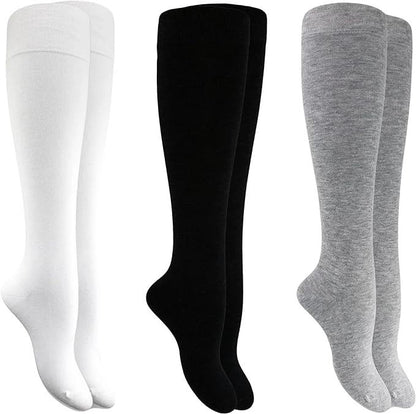 3 Pairs Women's Bamboo Knee High Seamless Dress Socks – Soft & Moisture-Wicking by AWS/American Made