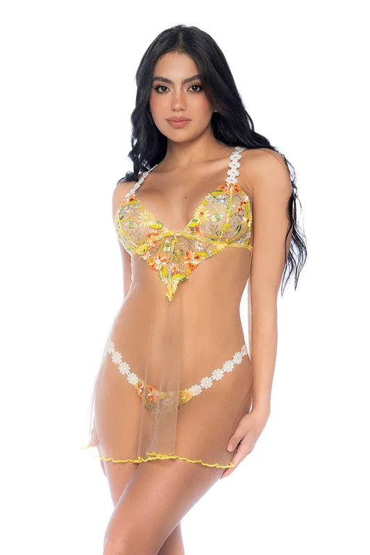 Sheer Mesh Babydoll Mapale Daisy Bliss-0