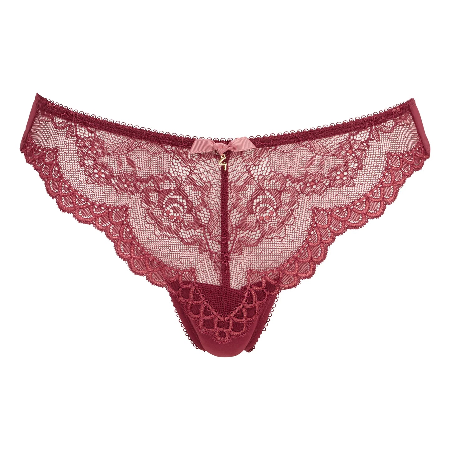 Gossard Superboost Lace Raspberry Sorbet Sheer Thong Panty