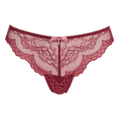 Gossard Superboost Lace Raspberry Sorbet Sheer Thong Panty