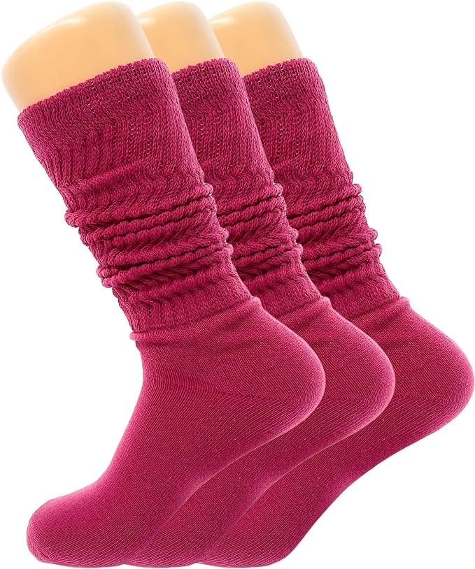 Women's Slouch Knee High Socks – 3 Pairs, Size 9 - 11 | Soft, Breathable & Versatile - Ansley Effect