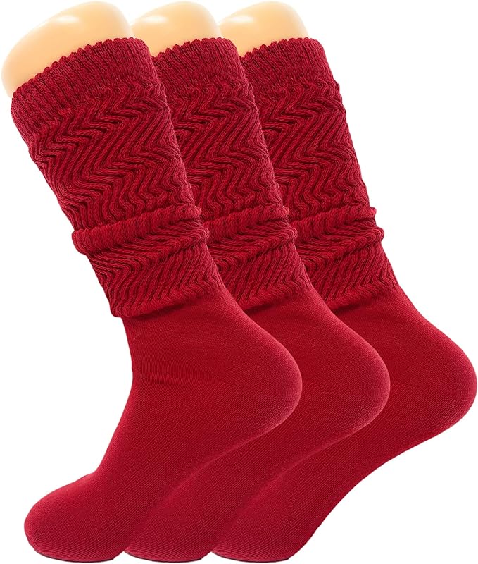 Women's Slouch Knee High Socks – 3 Pairs, Size 9 - 11 | Soft, Breathable & Versatile - Ansley Effect