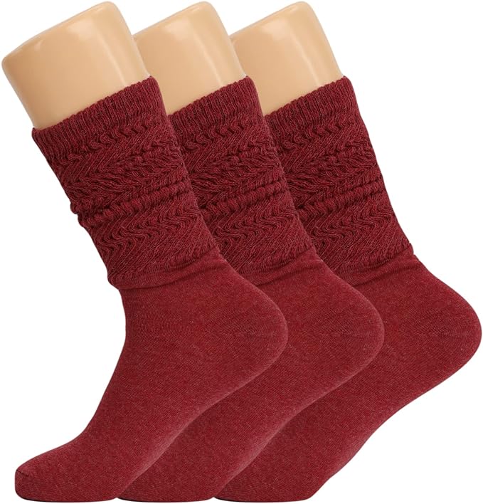 Women's Slouch Knee High Socks – 3 Pairs, Size 9 - 11 | Soft, Breathable & Versatile - Ansley Effect