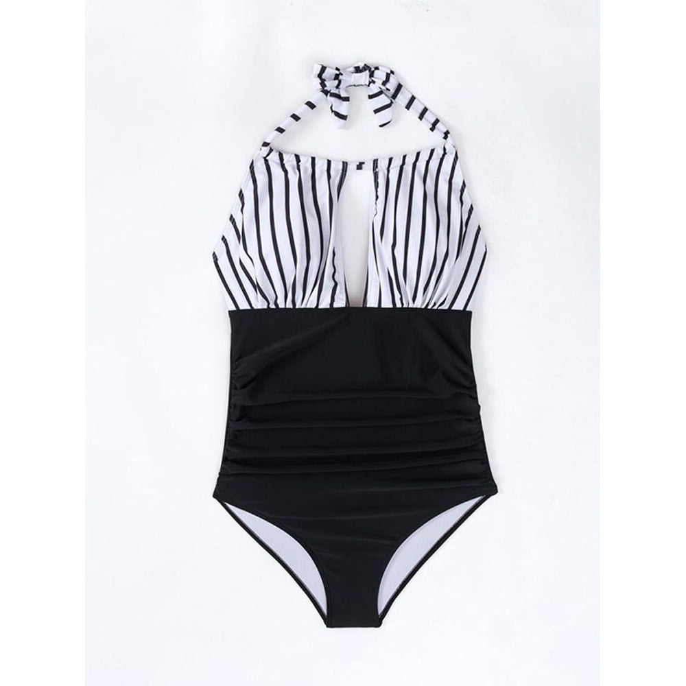 Linear Reverie Striped Halter One-Piece Swimsuit
