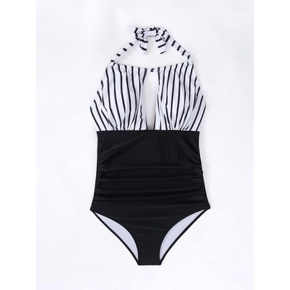 Linear Reverie Striped Halter One-Piece Swimsuit