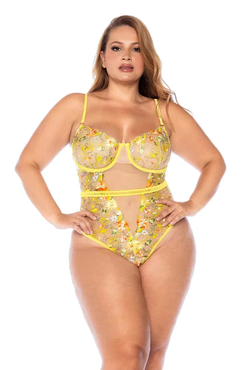Sheer Mesh Bodysuit Mapale Daisy Bliss by Mapale Lingerie