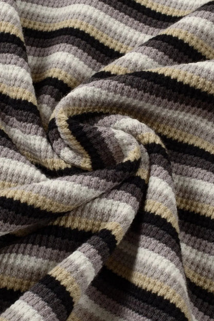 Striped Round Neck Short Sleeve Top and Pants Set by Trendsi