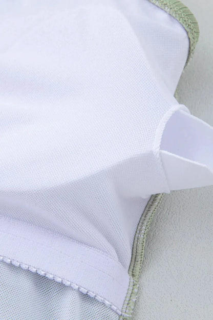 Ribbed Drawstring Sides Cutout One Piece Swimsuit by Trendsi