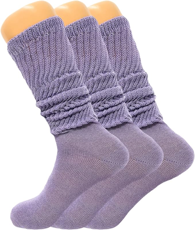 Women's Slouch Knee High Socks – 3 Pairs, Size 9 - 11 | Soft, Breathable & Versatile - Ansley Effect