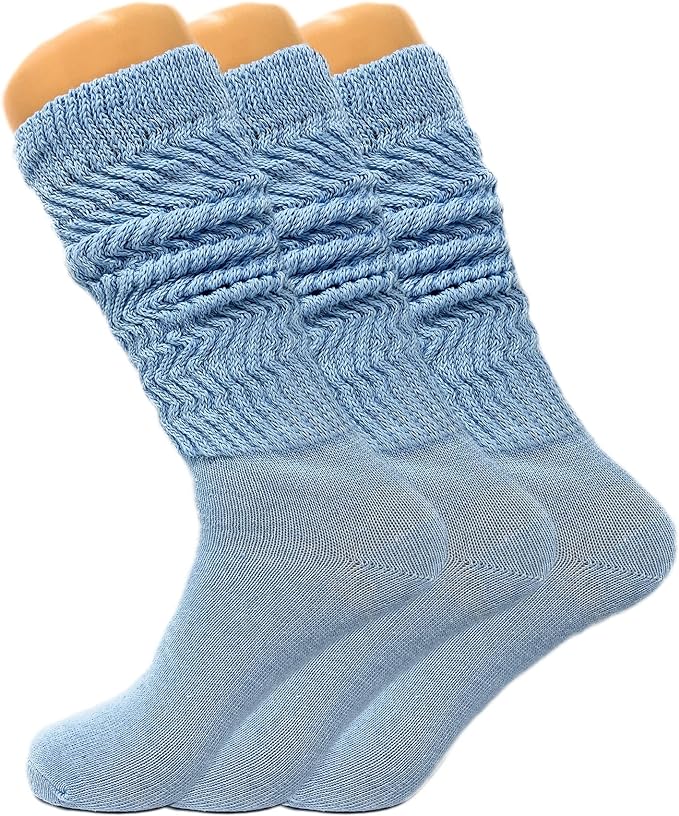Women's Slouch Knee High Socks – 3 Pairs, Size 9 - 11 | Soft, Breathable & Versatile - Ansley Effect