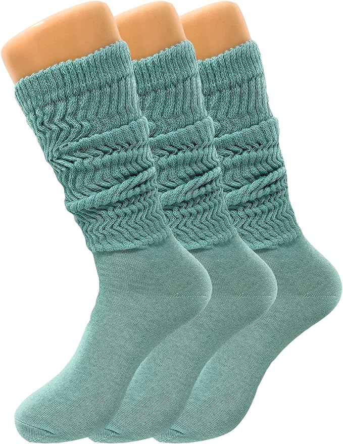 Women's Slouch Knee High Socks – 3 Pairs, Size 9 - 11 | Soft, Breathable & Versatile - Ansley Effect