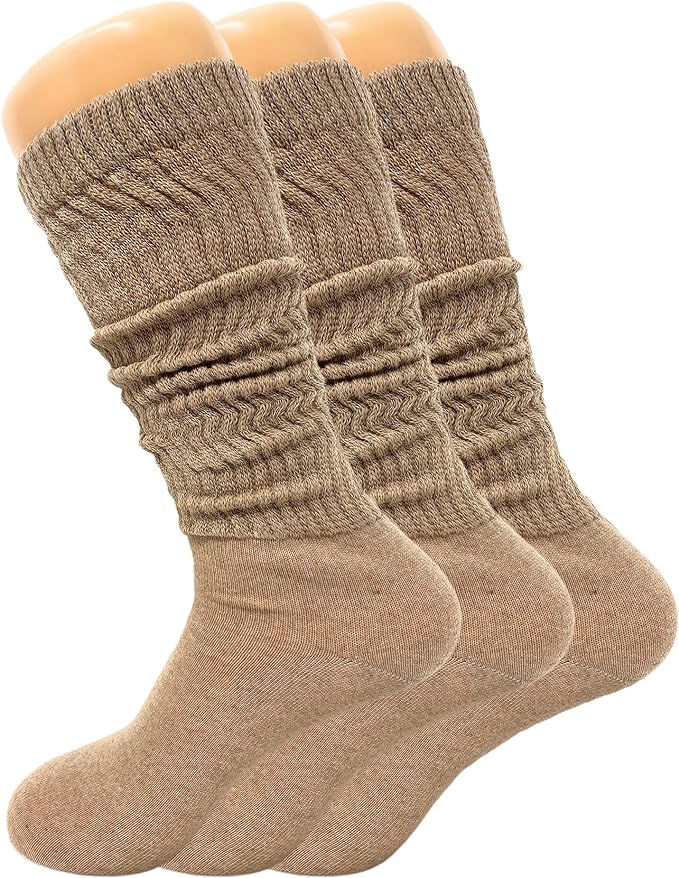 Women's Slouch Knee High Socks – 3 Pairs, Size 9 - 11 | Soft, Breathable & Versatile - Ansley Effect