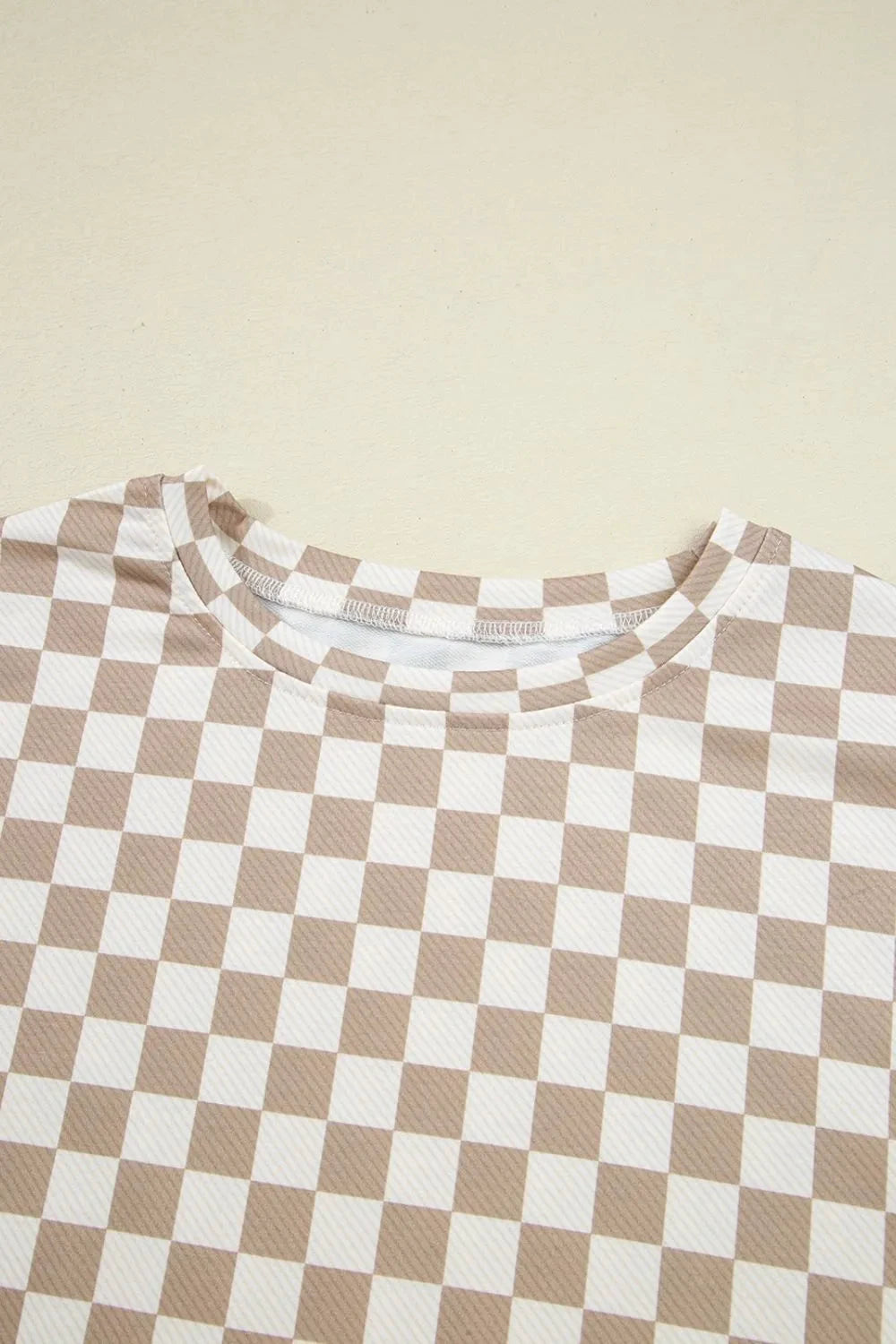 Checkered Long Sleeve Top and Skirt Two-Piece Set by Trendsi