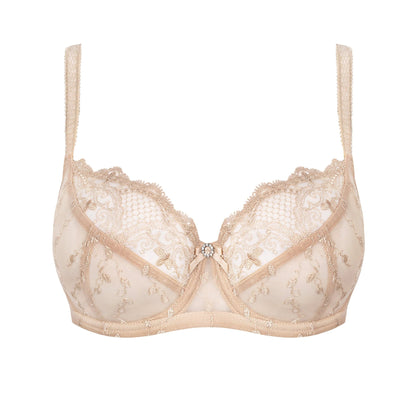 Sheer Lace Full Figure Bra Aurora Beige by Subtille Lingerie
