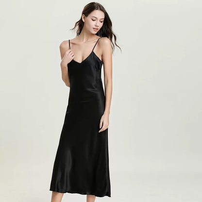 Lucina Evening Tea-Length Satin Nightdress