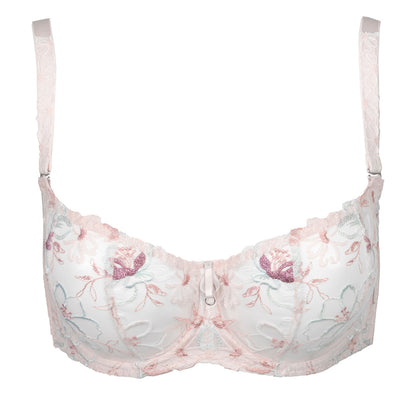 Sheer Mesh Balconette Bra Bisquit