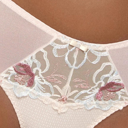 Soft Mesh Thong Panty Bisquit by Dalia Lingerie