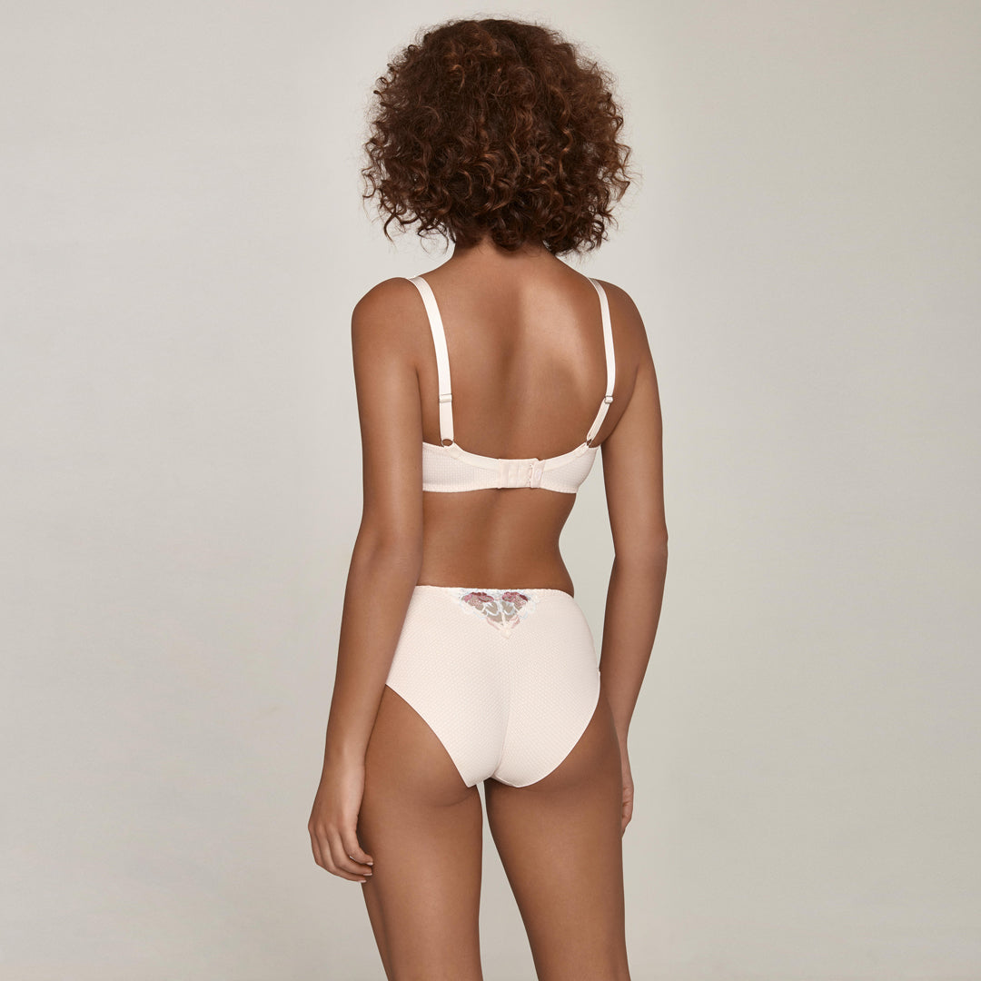 Semi Sheer Lace Maxi Brief Panty Bisquit