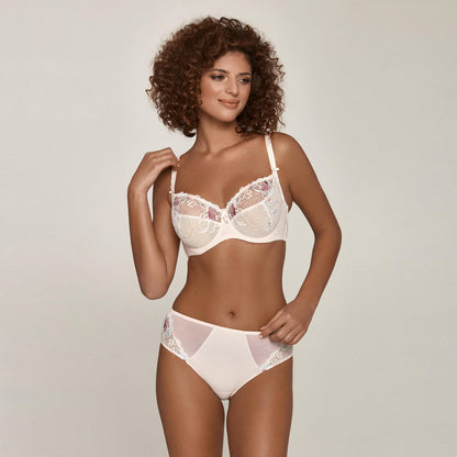 Semi Sheer Lace Maxi Brief Panty Bisquit