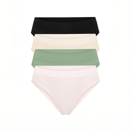 Cheeky Brief 4-Pack - GOTS-Certified Organic Egyptian Cotton Underwear For Sensitive Skin And All-Day Comfort