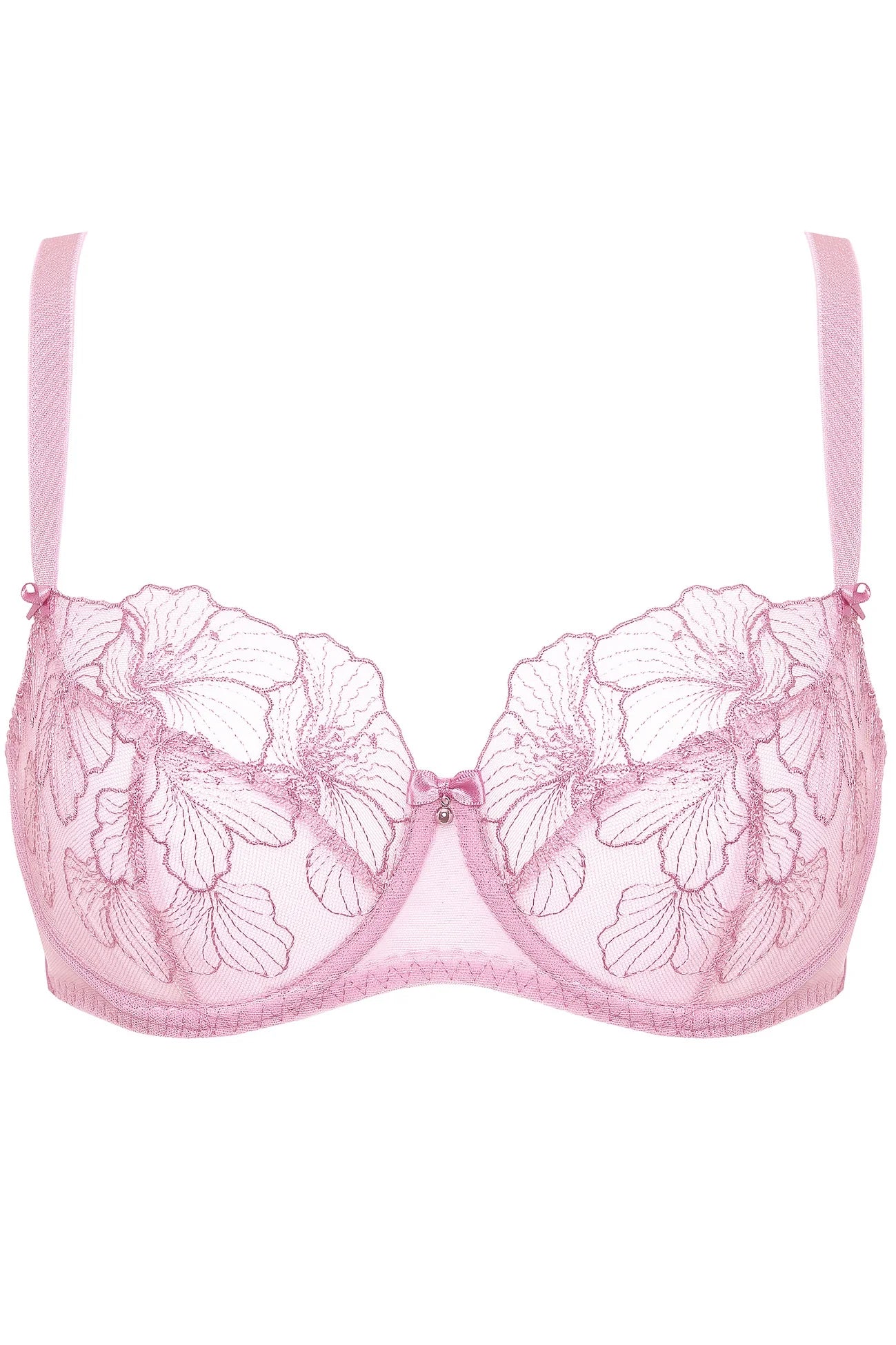 Sheer Mesh Floral Embroidered Bra Gorteks Bloom-4