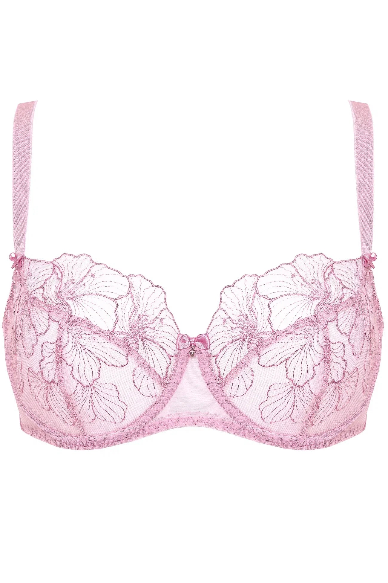 Gorteks Bloom Sheer Mesh Floral Embroidered Bra