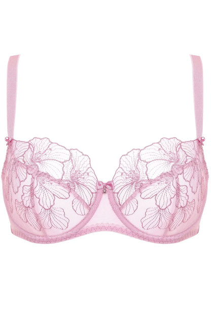 Gorteks Bloom Sheer Mesh Floral Embroidered Bra
