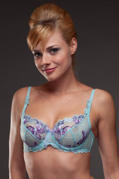 Blue Sheer Lace Bra Lavinia Tropical by LL