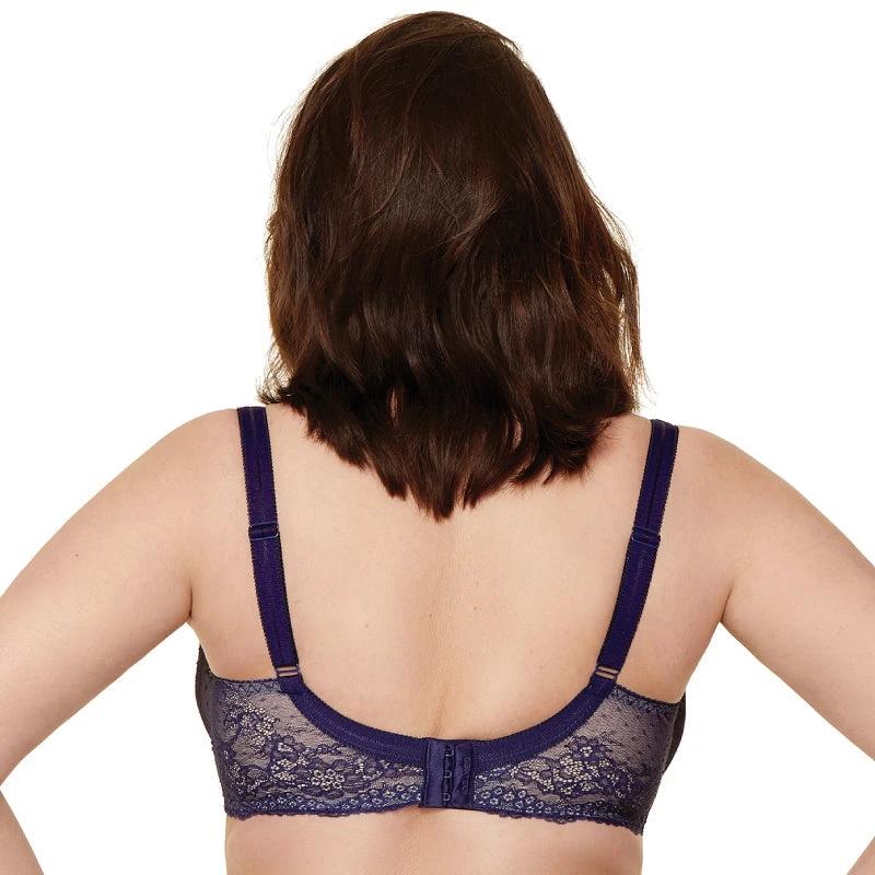 Semi Sheer Half Padded Bra Gorteks Scarlet Navy Blue by Gorteks Lingerie