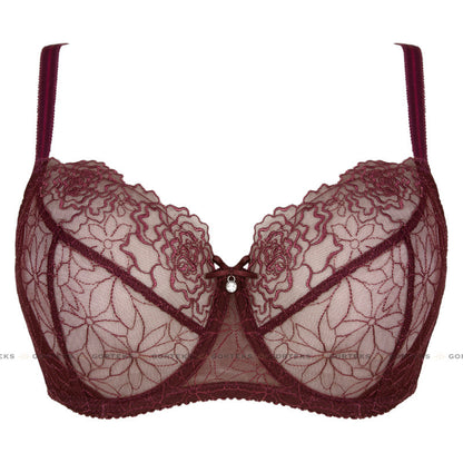 Gorteks Pamela Aubergine Sheer Mesh Balconette Bra