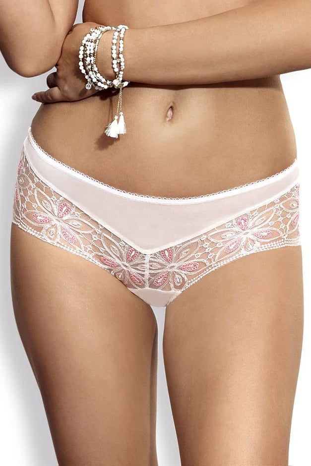 Semi Sheer Floral Boyshorts Panty Sawren Candy