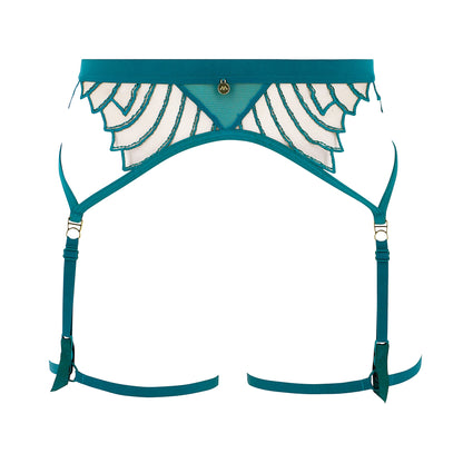 Sheer Mesh Garter Belt Atelier Amour Cosmic Dream Lagoon by Atelier Amour