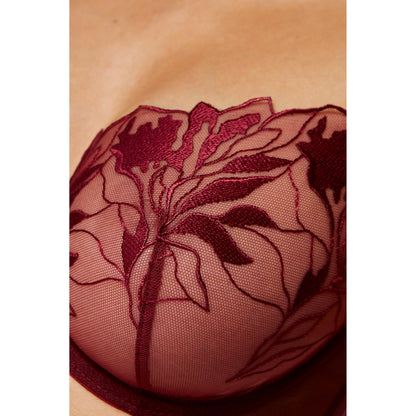 Gorteks Coco Burgundy Transparent Demi Underwire Bra