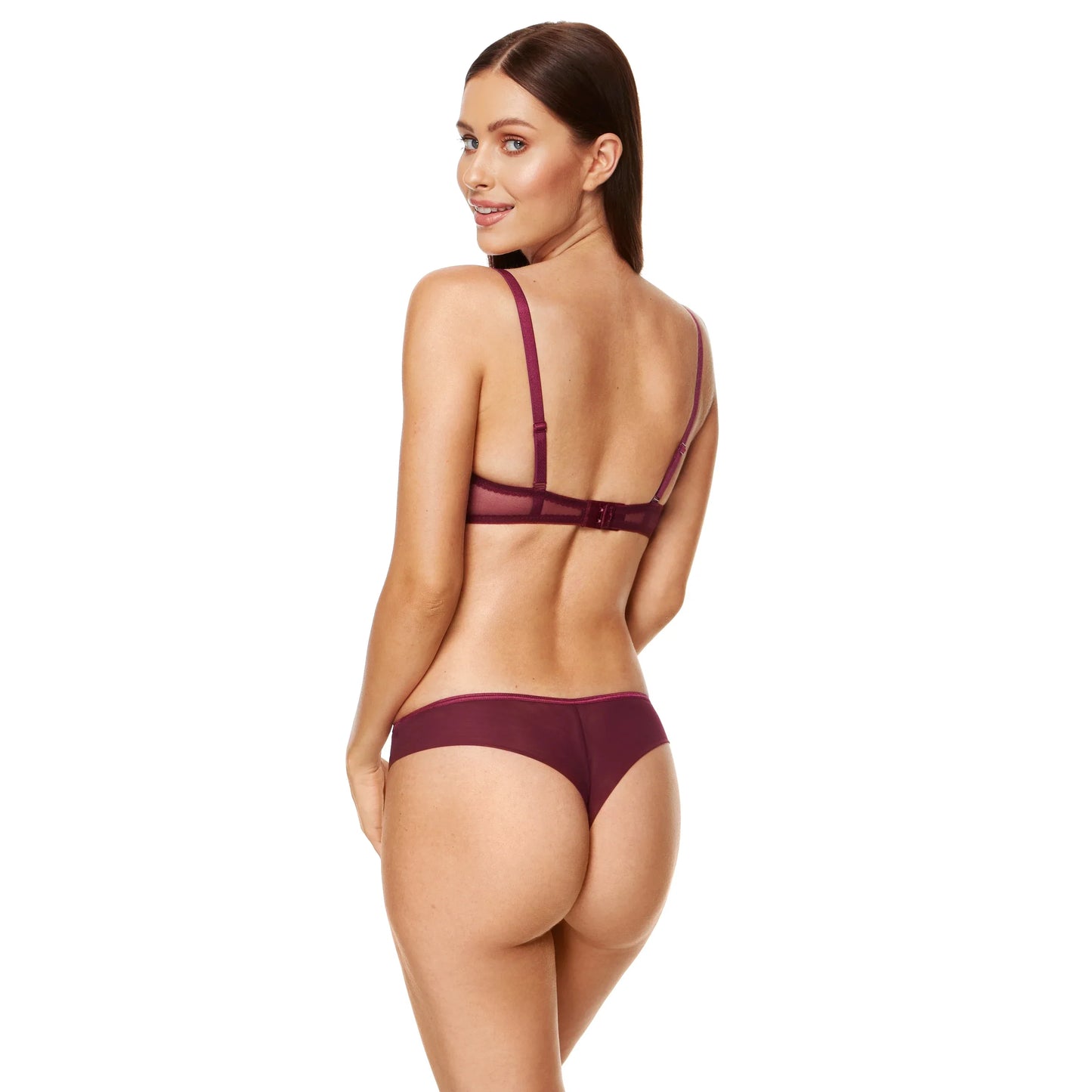 Gorteks Coco Burgundy Transparent Demi Underwire Bra