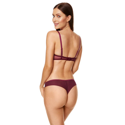 Gorteks Coco Burgundy Transparent Demi Underwire Bra