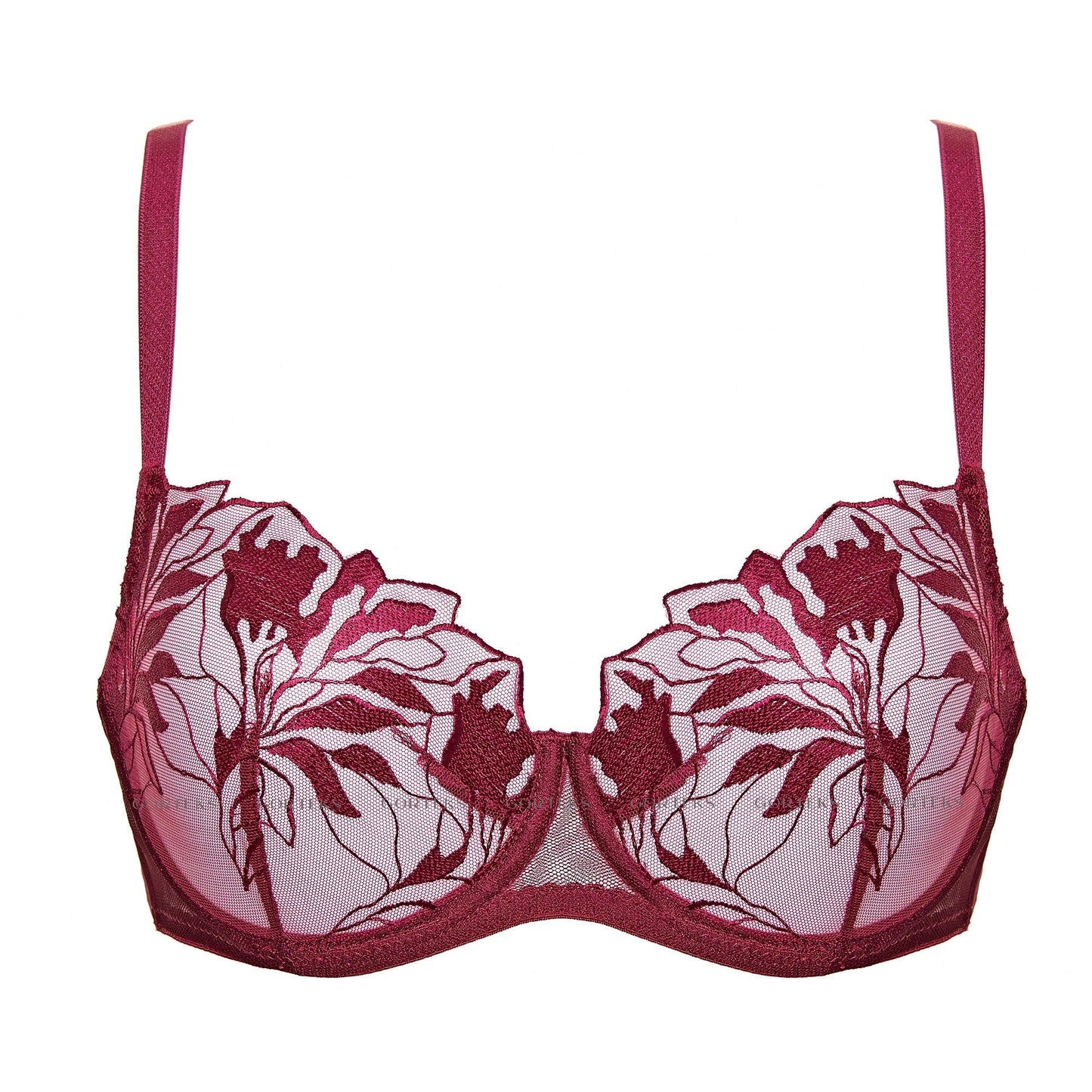 Gorteks Coco Burgundy Transparent Demi Underwire Bra
