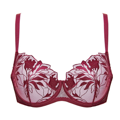 Gorteks Coco Burgundy Transparent Demi Underwire Bra