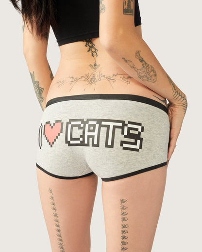 CNC X Dollz 2000's I Heart Cats Boyshorts