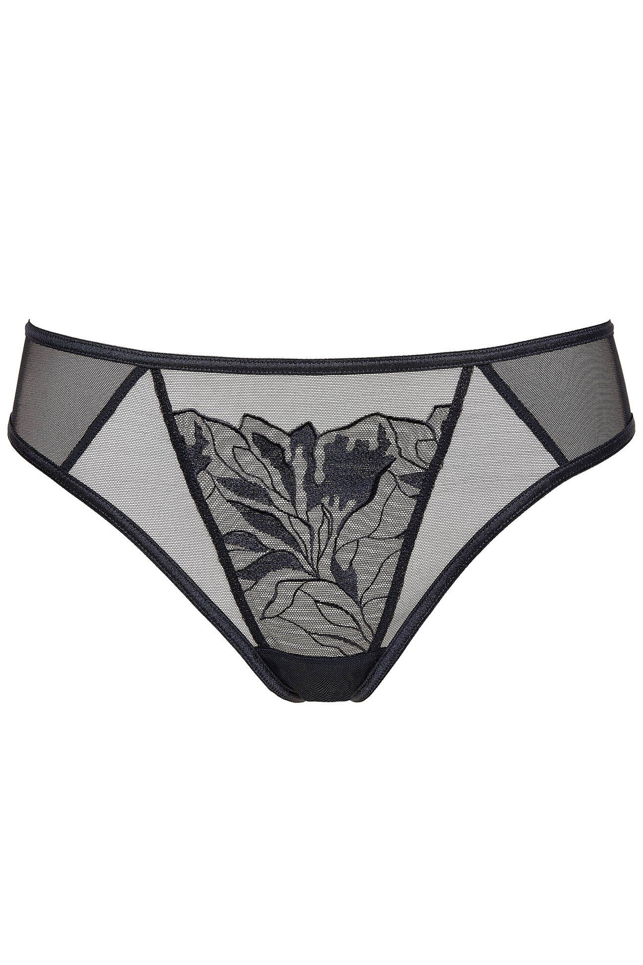Gorteks Coco Black Sheer Mesh Thong Panty